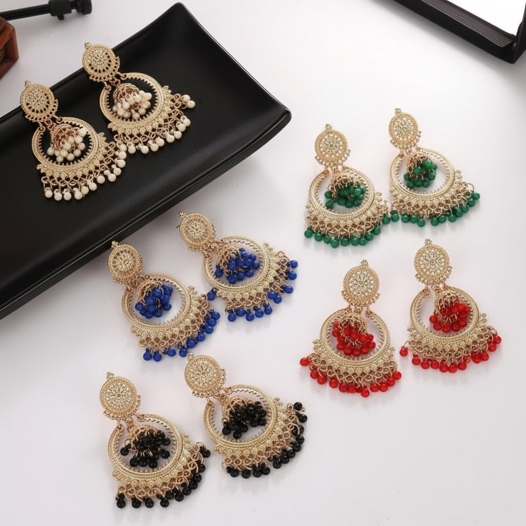 Aanya Ghungroo Chandbali Jhumka Earrings