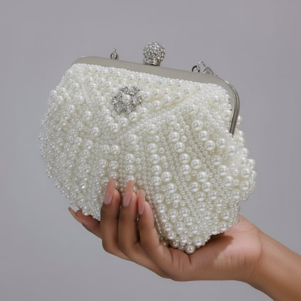 Pearl Radiance Shell Clutch
