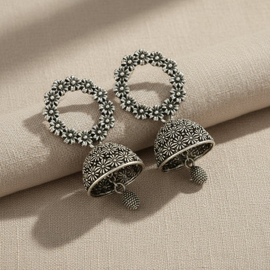 Suhani Floral Hoop Jhumka Earrings