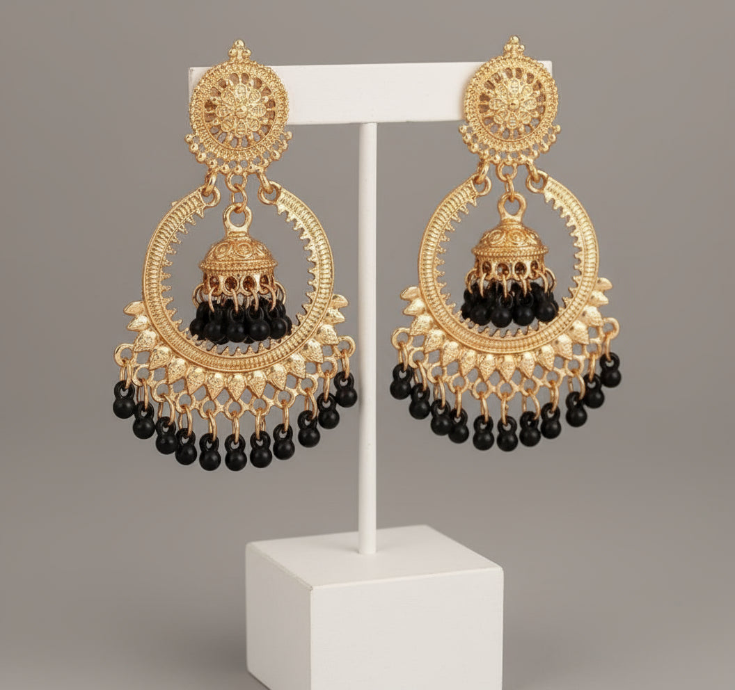 Aanya Ghungroo Chandbali Jhumka Earrings