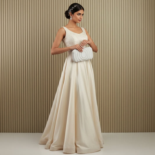 Ivory Luxe Pearl Evening Clutch