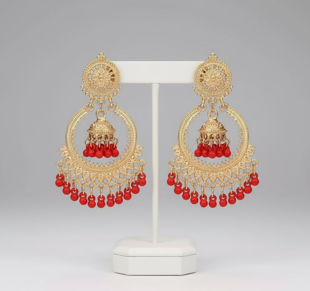 Aanya Ghungroo Chandbali Jhumka Earrings