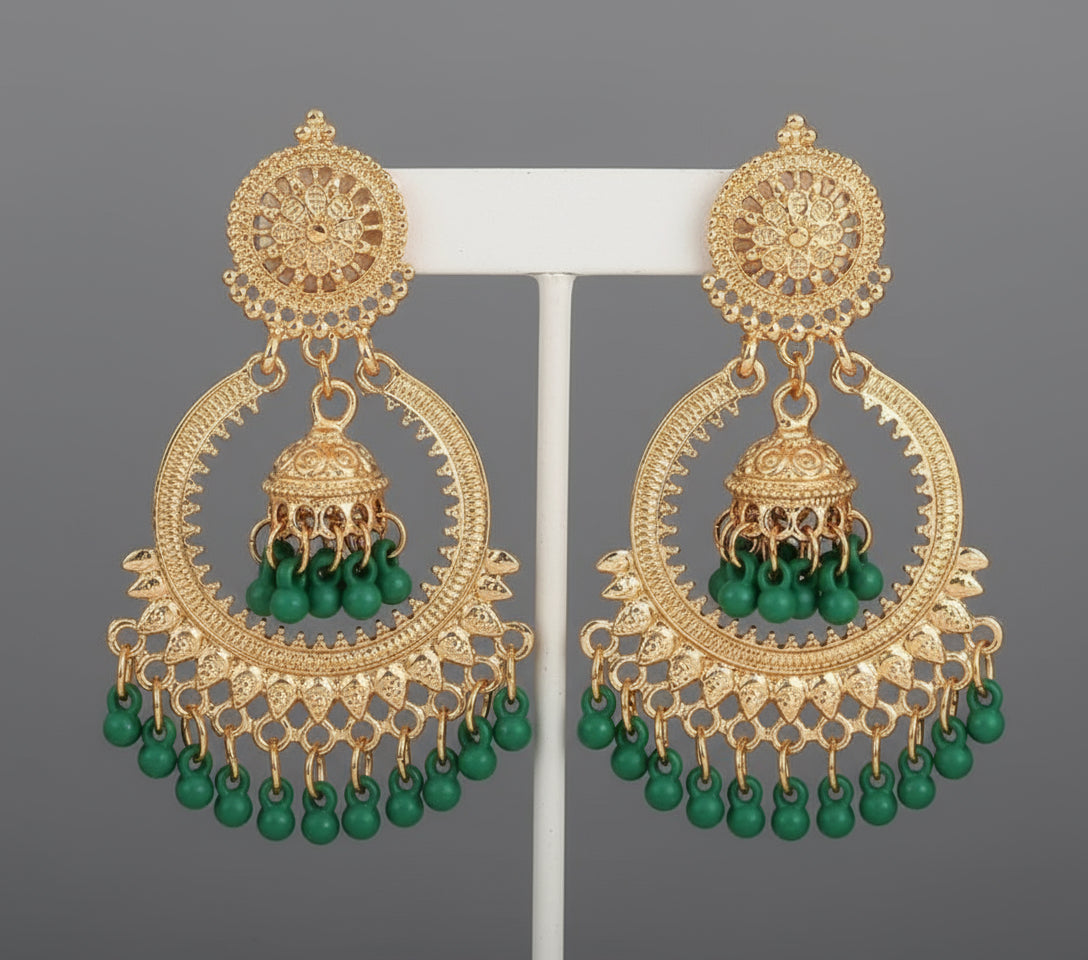 Aanya Ghungroo Chandbali Jhumka Earrings