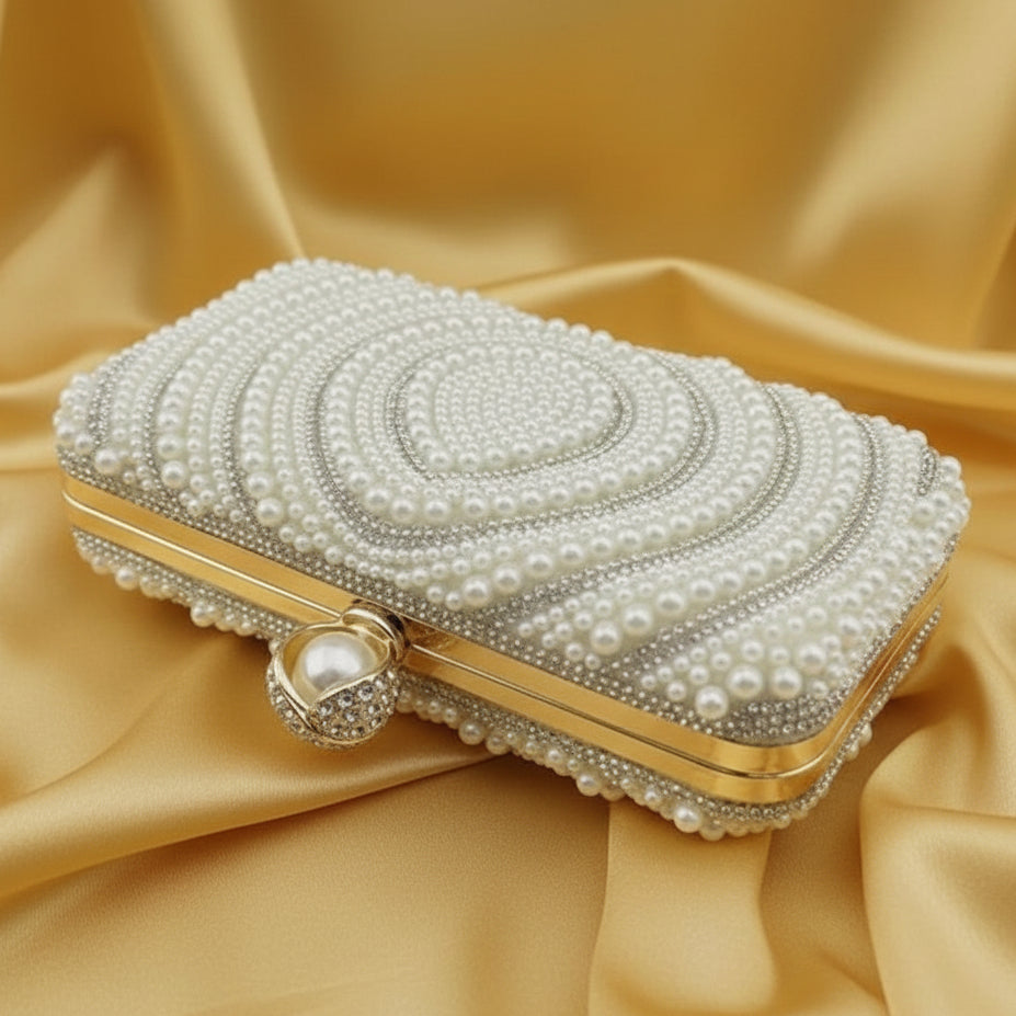 Ivory Luxe Pearl Evening Clutch