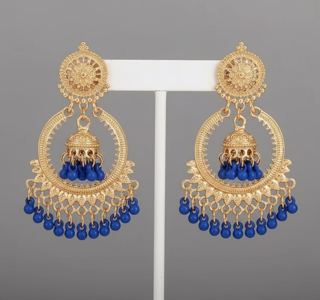Aanya Ghungroo Chandbali Jhumka Earrings